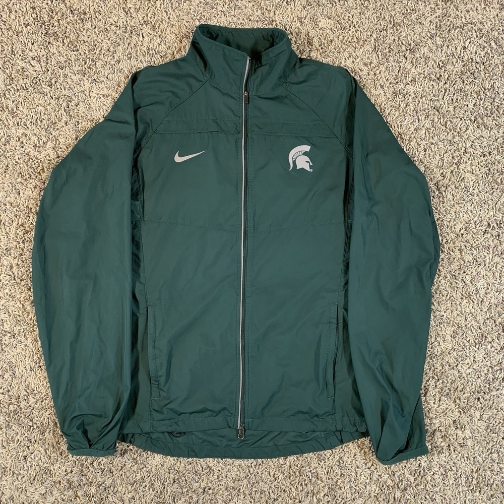 Nike Michigan State Spartans Jacket Womens Small Full Zip Windbreaker Logo